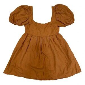 Altar'd State Burnt Orange Puff Sleeves Flowy Mini Dress Women’s Size Small NWOT